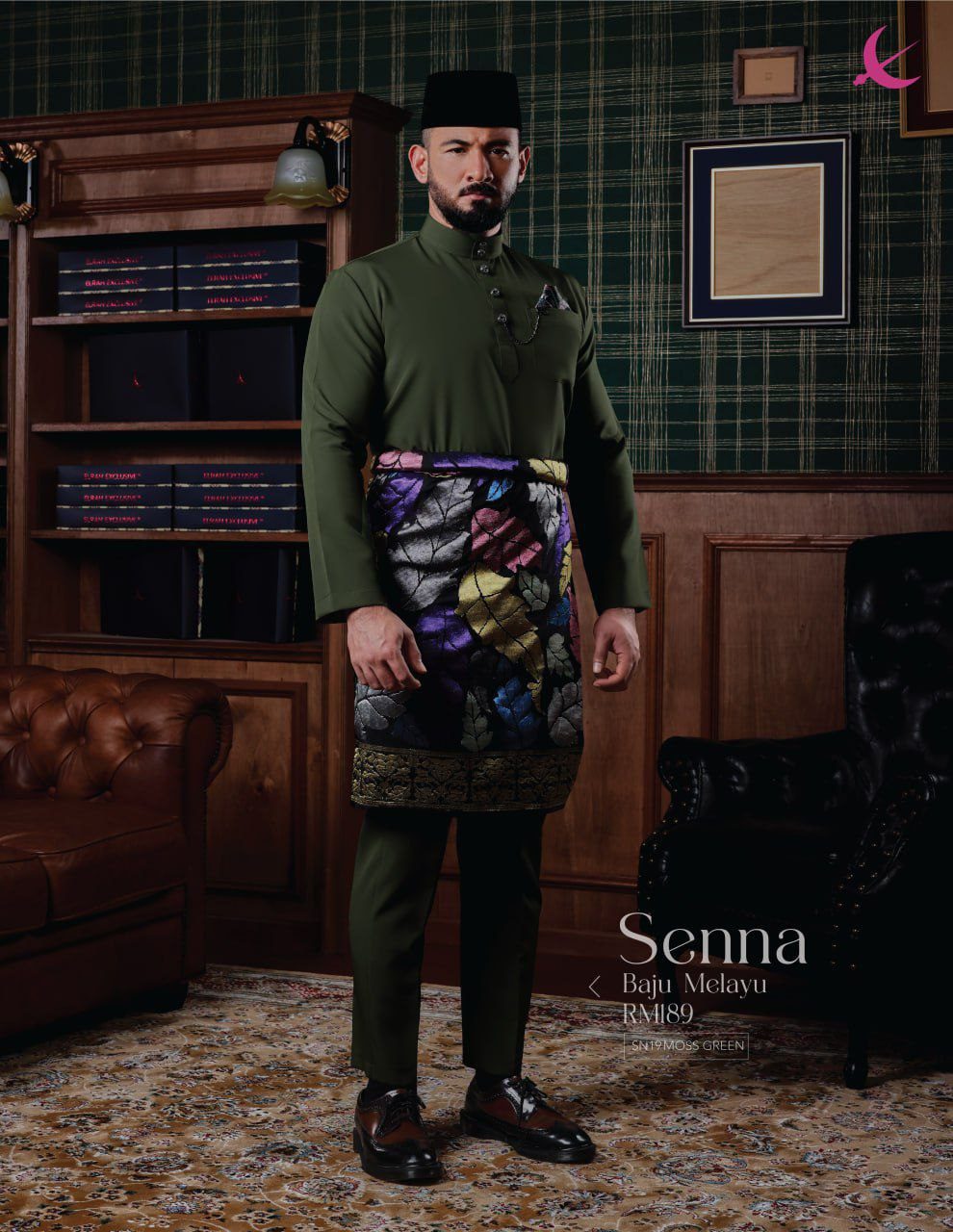 BAJU MELAYU SENNA MOSS GREEN