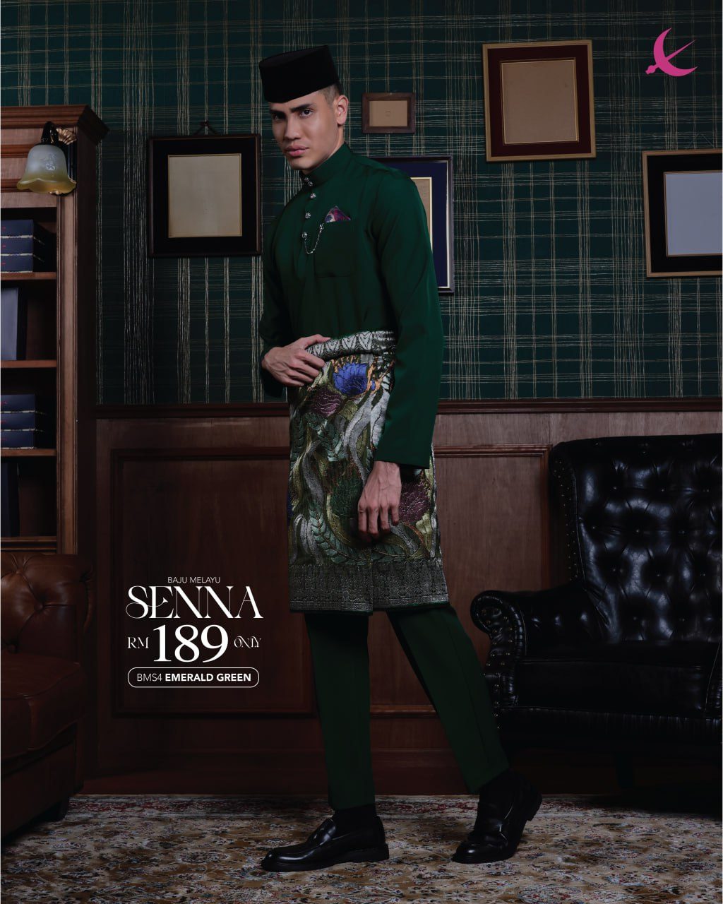 BAJU MELAYU SENNA EMERALD GREEN