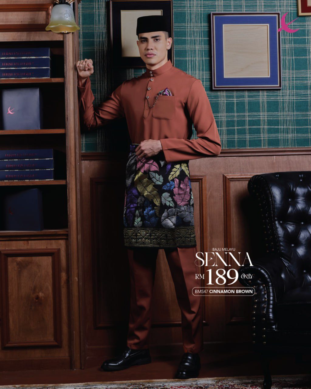 BAJU MELAYU SENNA CINNAMON BROWN