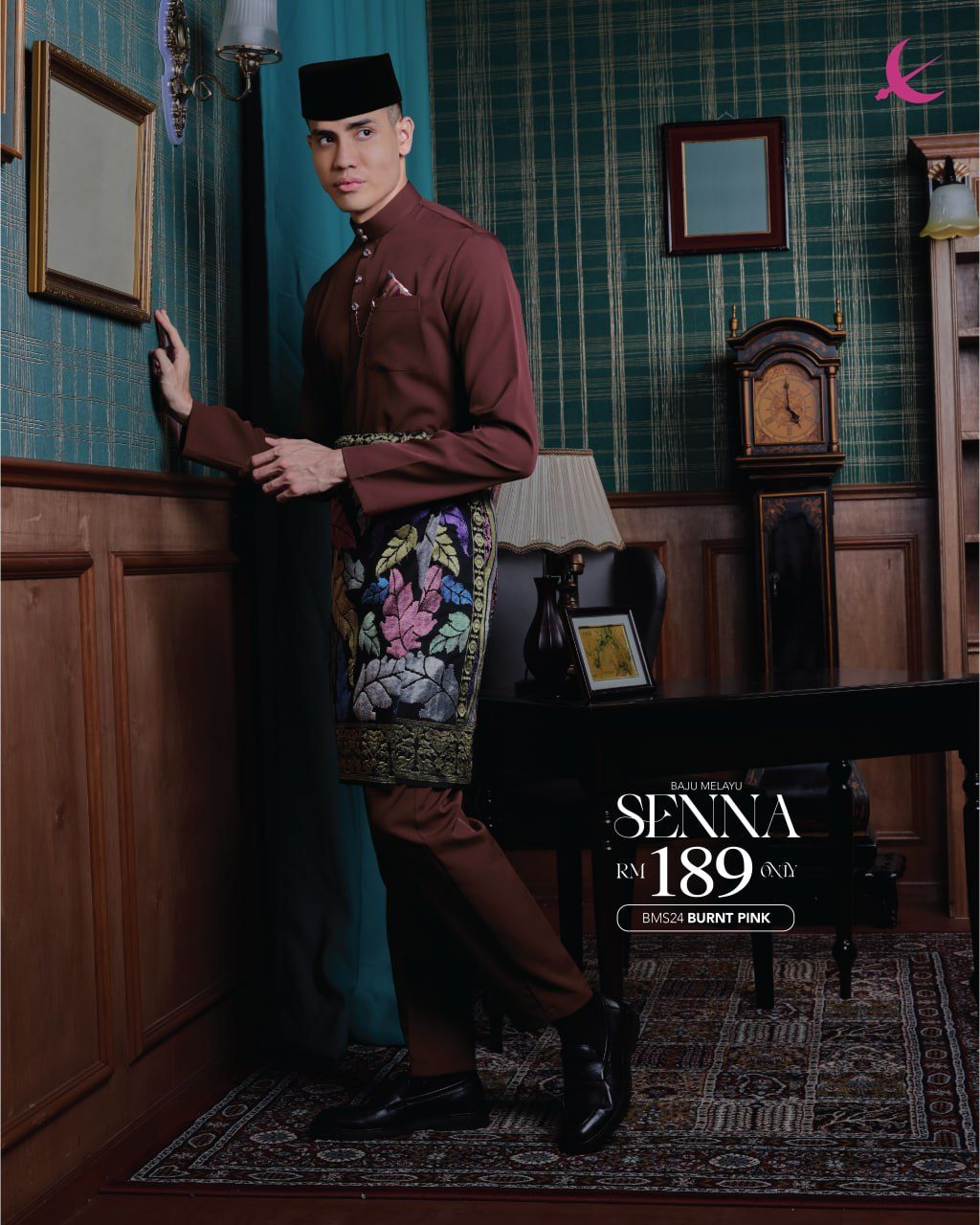 BAJU MELAYU SENNA BURNT PINK