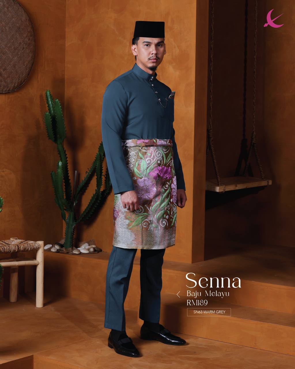 BAJU MELAYU SENNA WARM GREY
