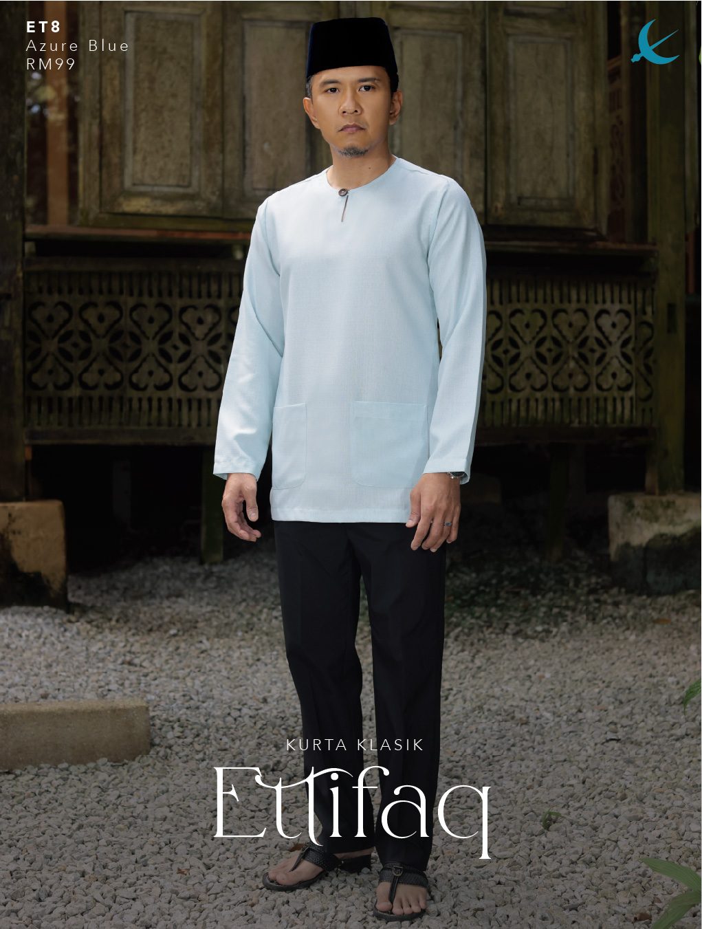 KURTA ETTIFAQ AZURE BLUE