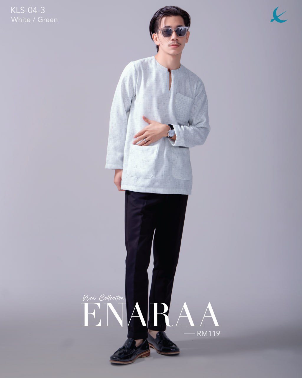 KURTA ENARAA WHITE/GREEN (2024)