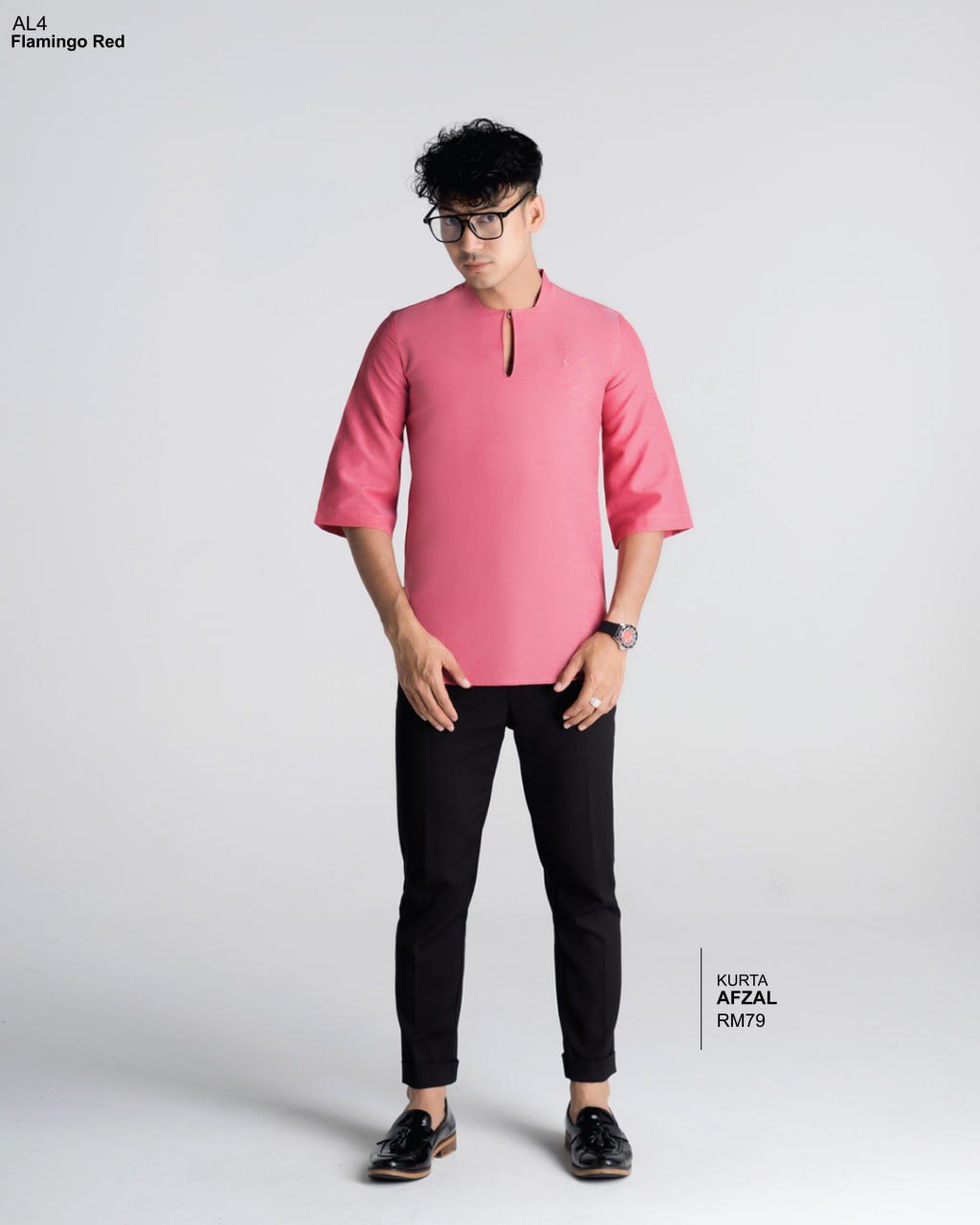 KURTA AFZAL FLAMINGO RED (2024)