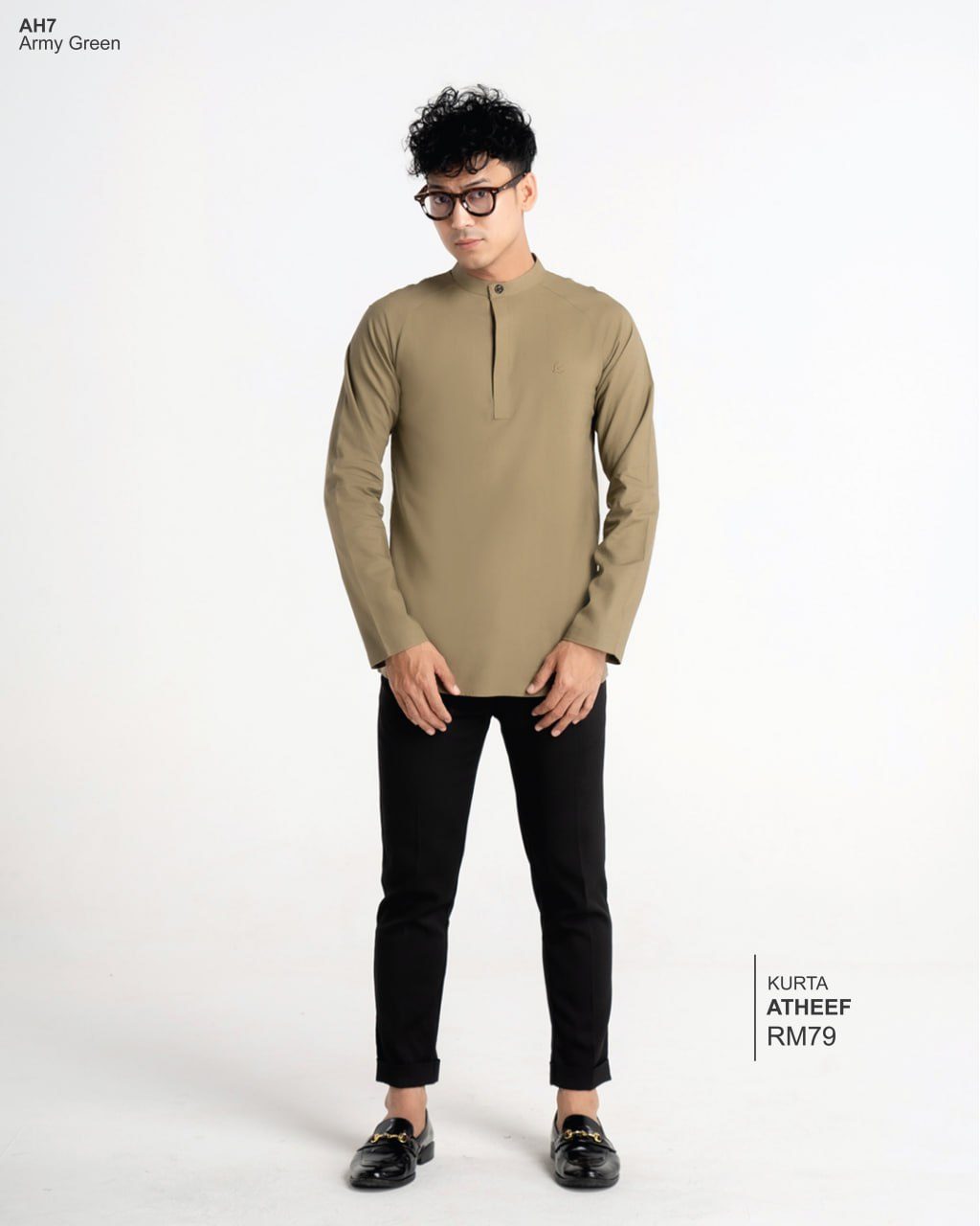 KURTA ATHEEF ARMY GREEN