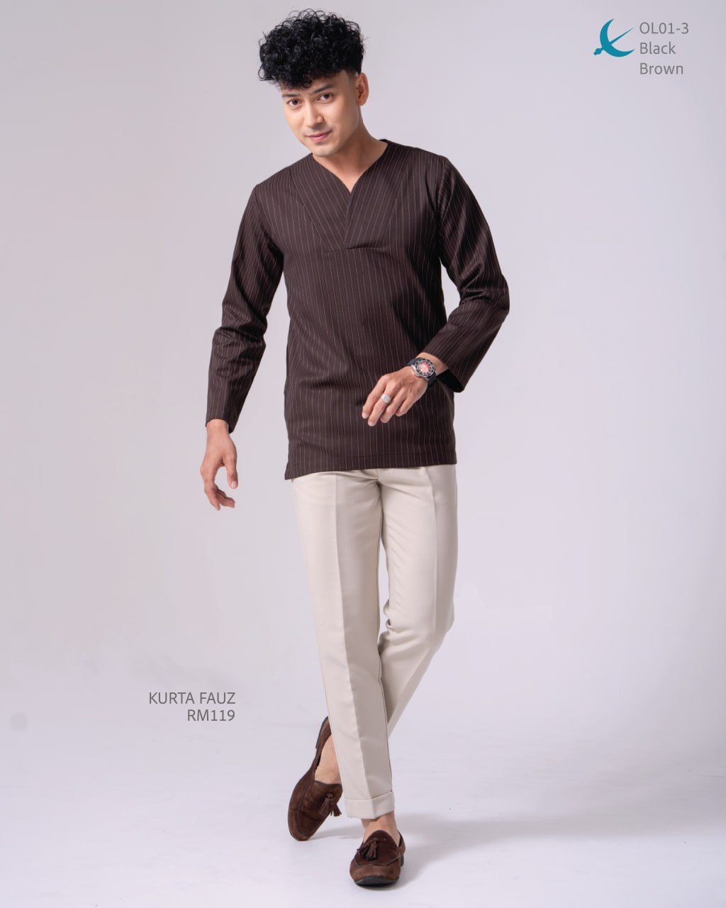 KURTA FAUZ BLACK BROWN