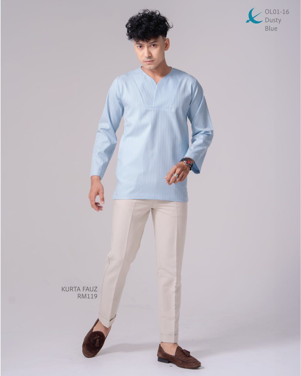 KURTA FAUZ DUSTY BLUE