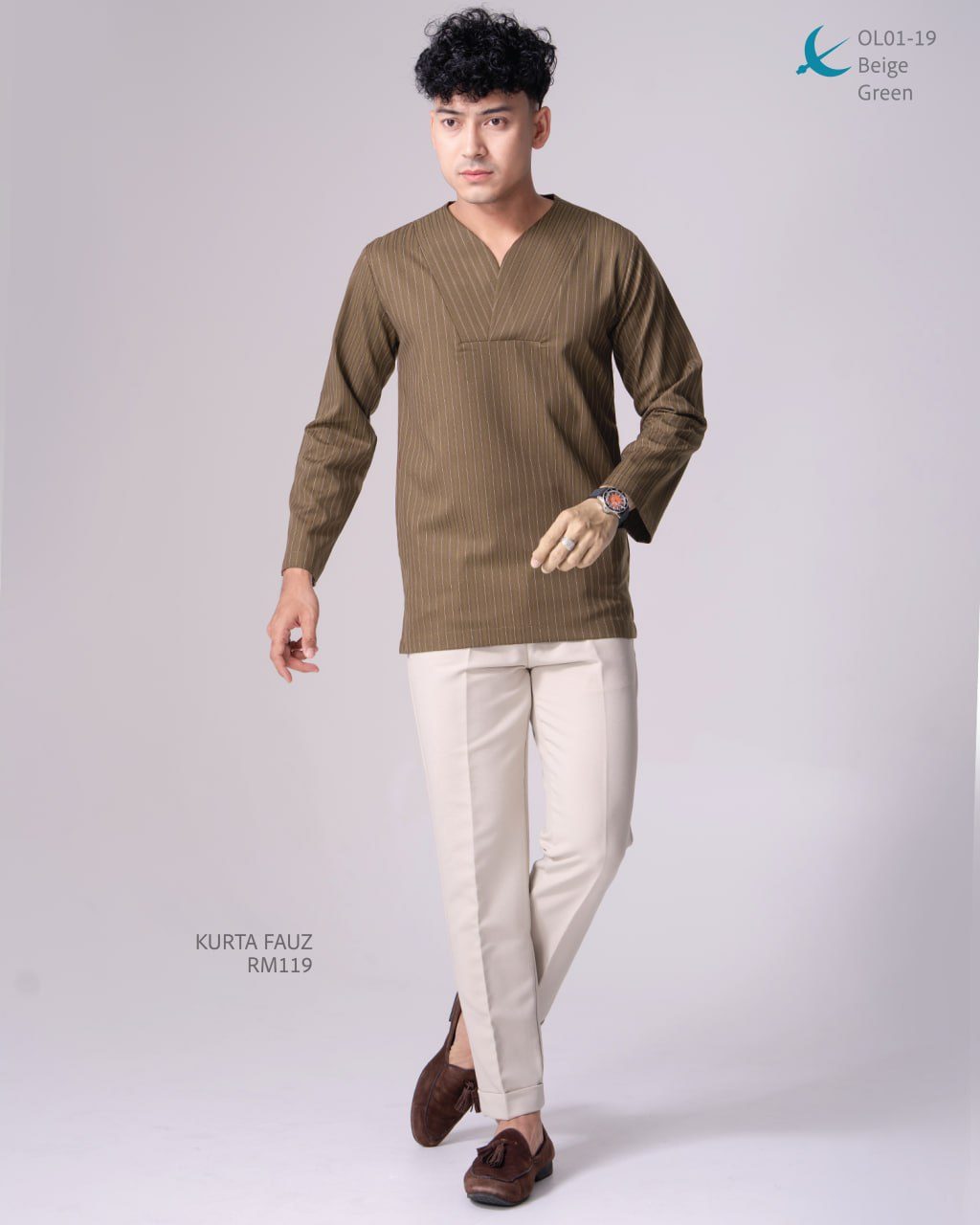 KURTA FAUZ BEIGE GREEN