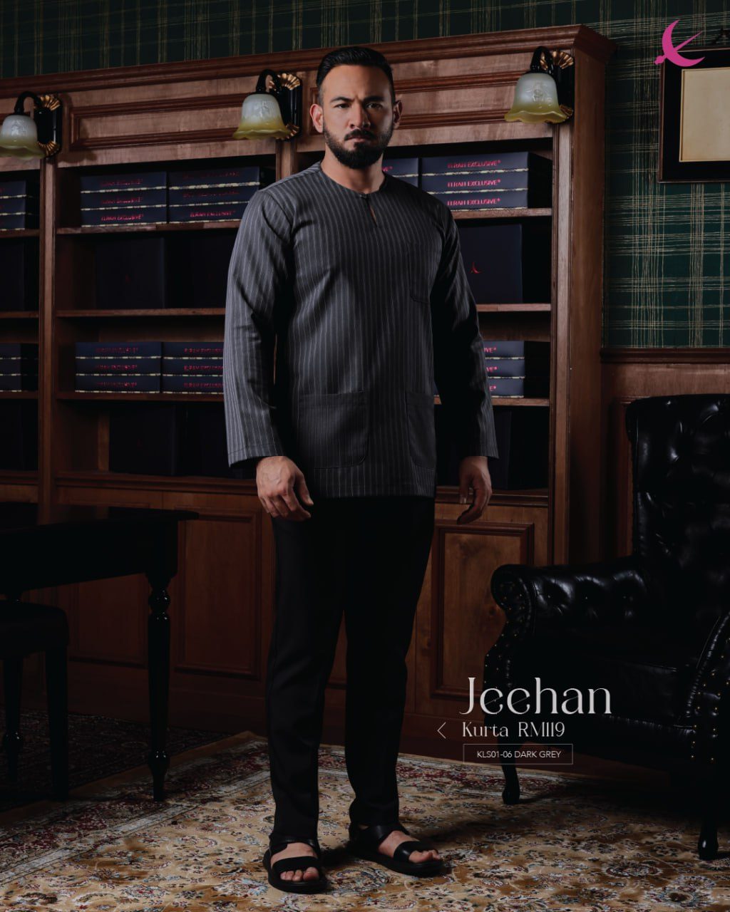 KURTA JEEHAN DARK GREY