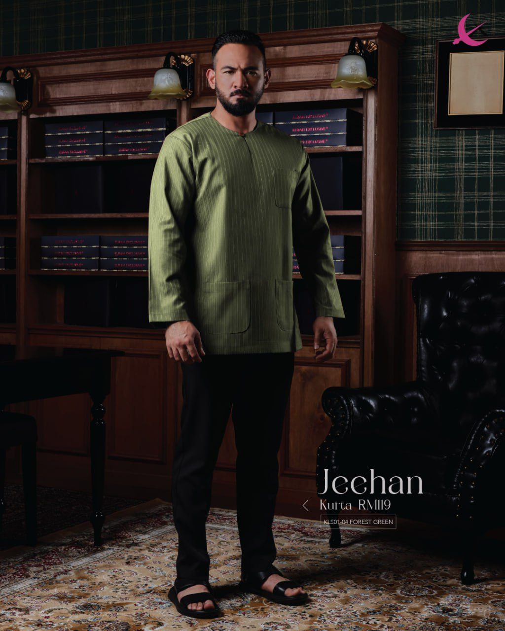 KURTA JEEHAN FOREST GREEN
