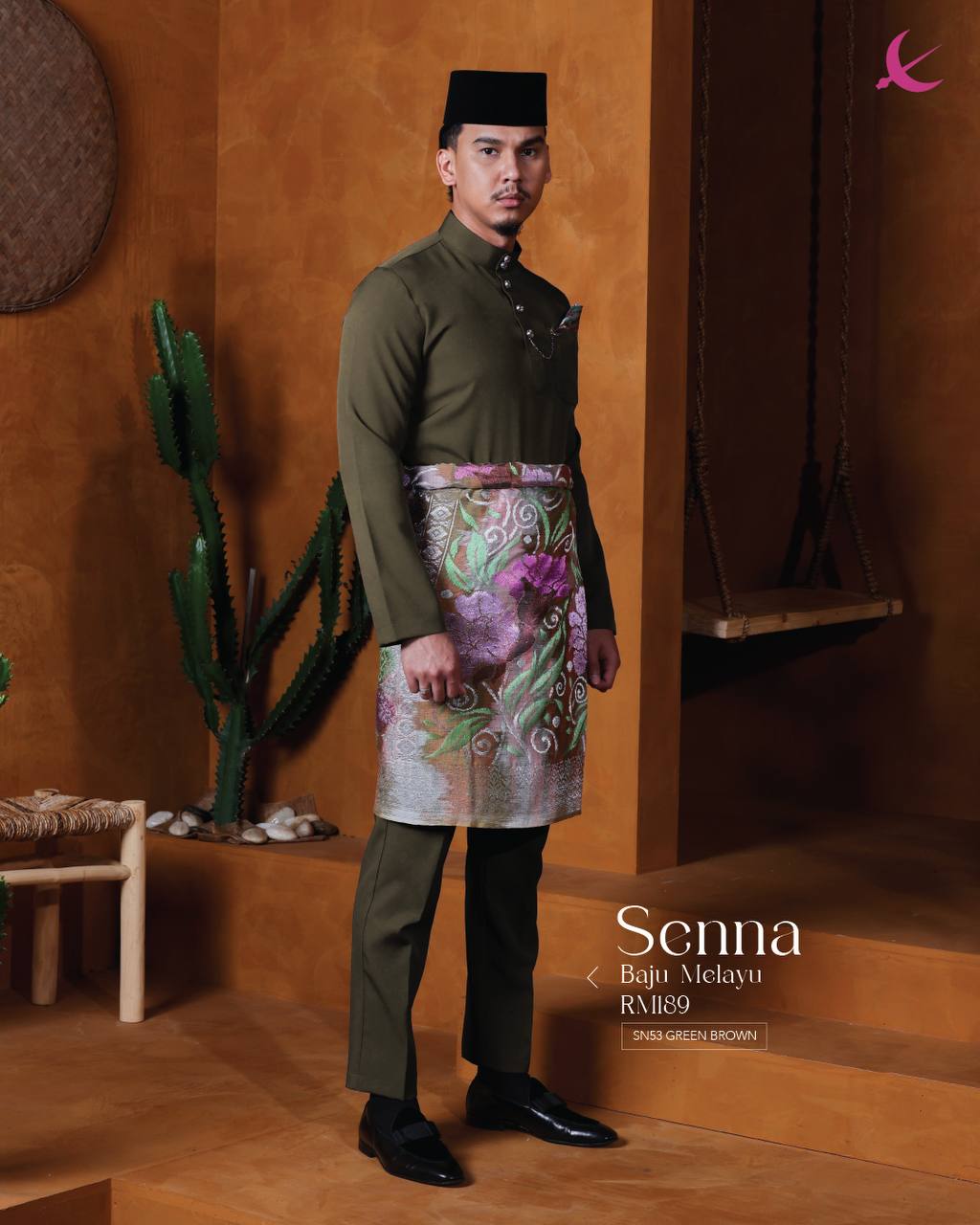 BAJU MELAYU SENNA GREEN BROWN
