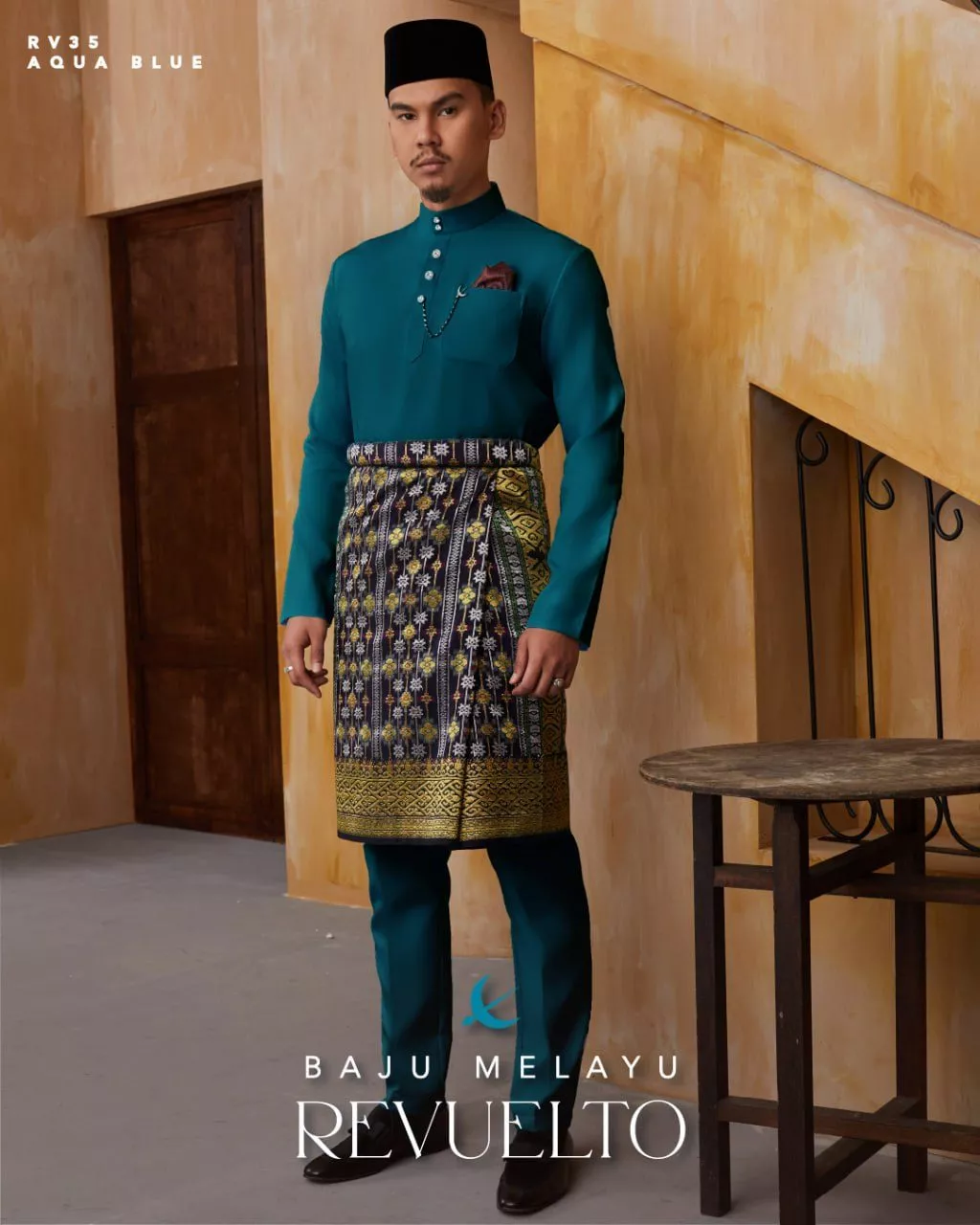 BAJU MELAYU REVUELTO AQUA BLUE
