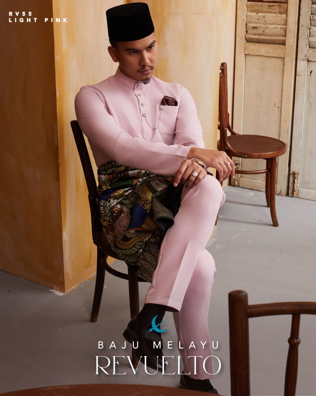 BAJU MELAYU REVUELTO LIGHT PINK