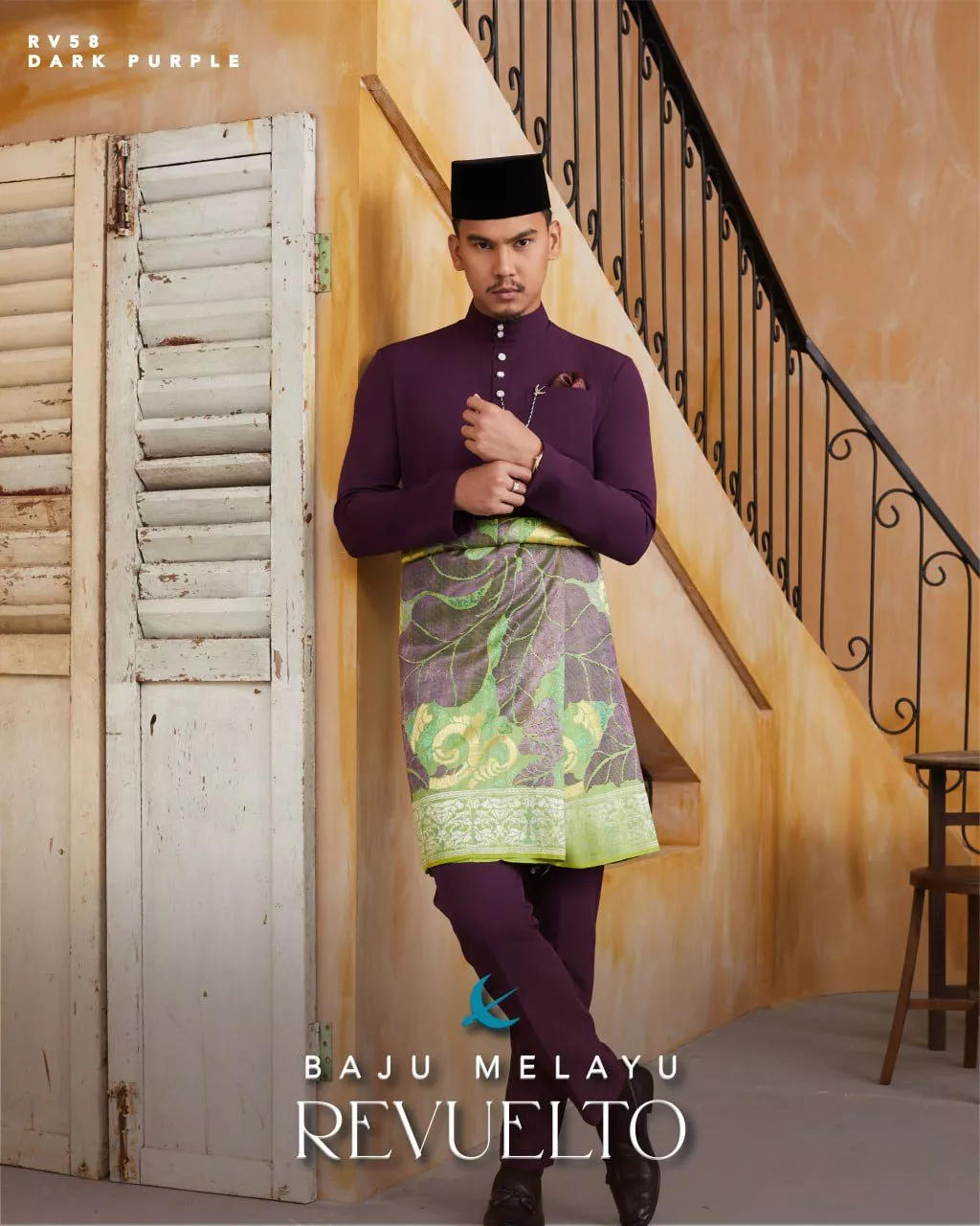 BAJU MELAYU REVUELTO DARK PURPLE