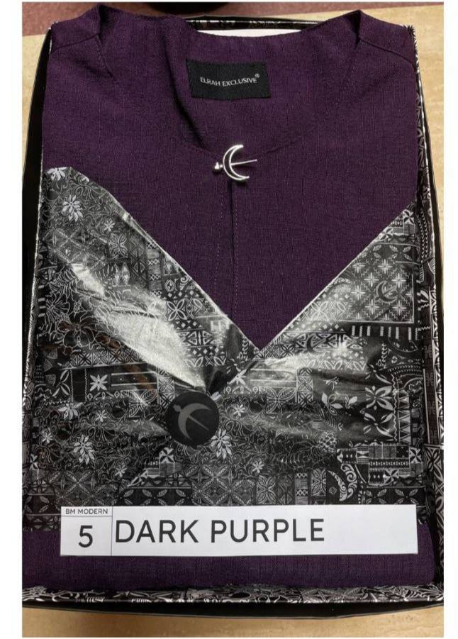 BAJU MELAYU TELUK BELANGA MODERN DARK PURPLE