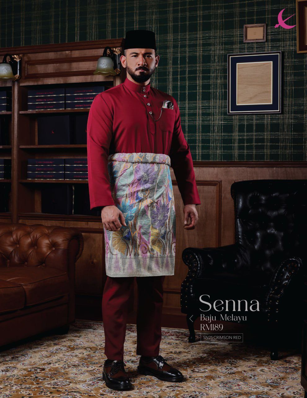 BAJU MELAYU SENNA CRIMSON RED