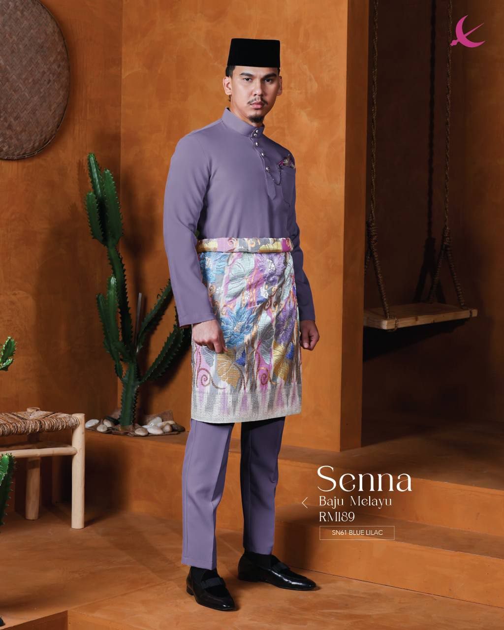 BAJU MELAYU SENNA BLUE LILAC