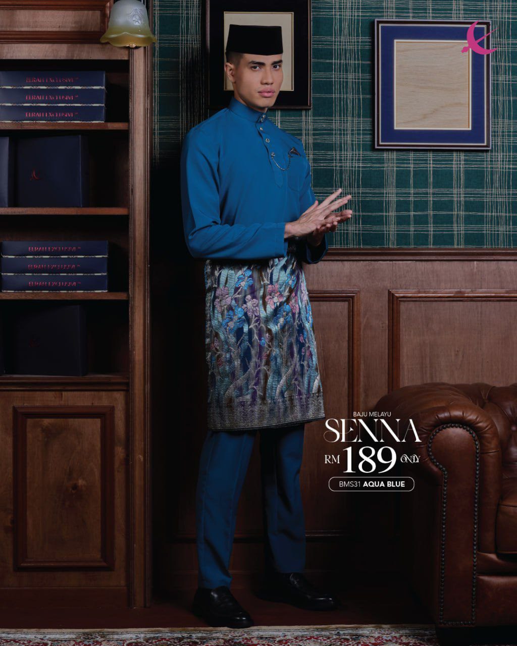 BAJU MELAYU SENNA AQUA BLUE