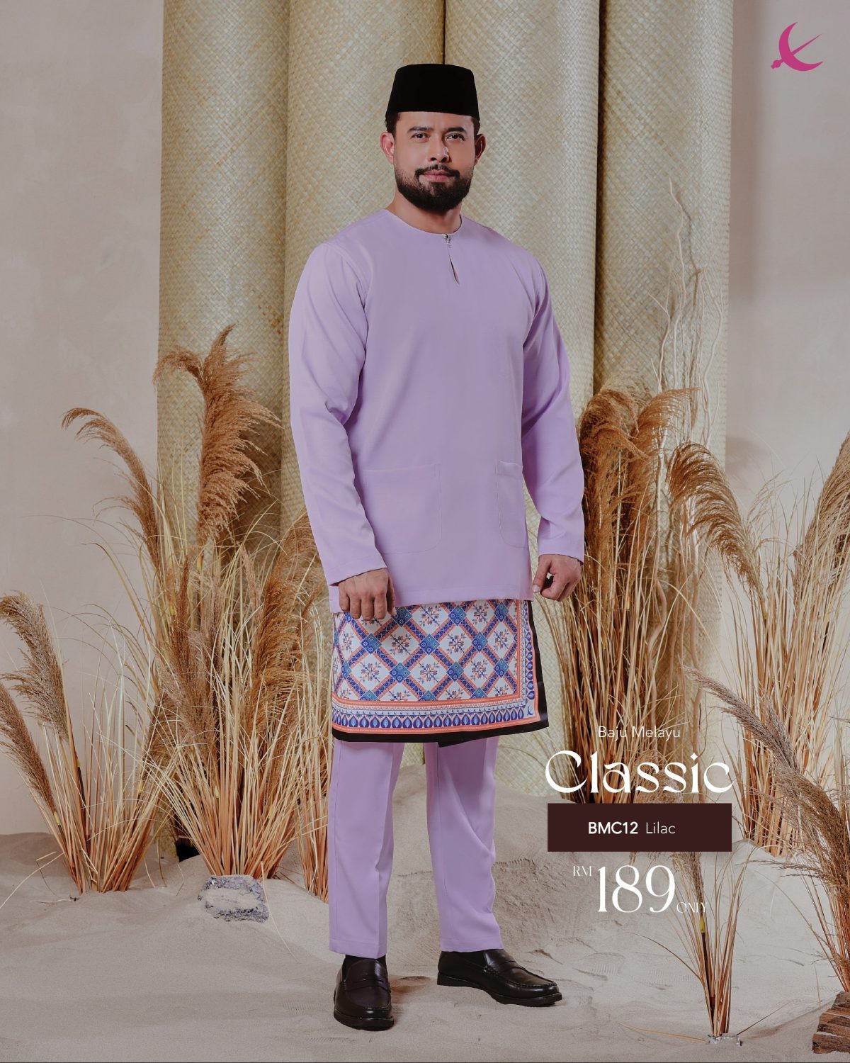 BAJU MELAYU TELUK BELANGA CLASSIC LILAC
