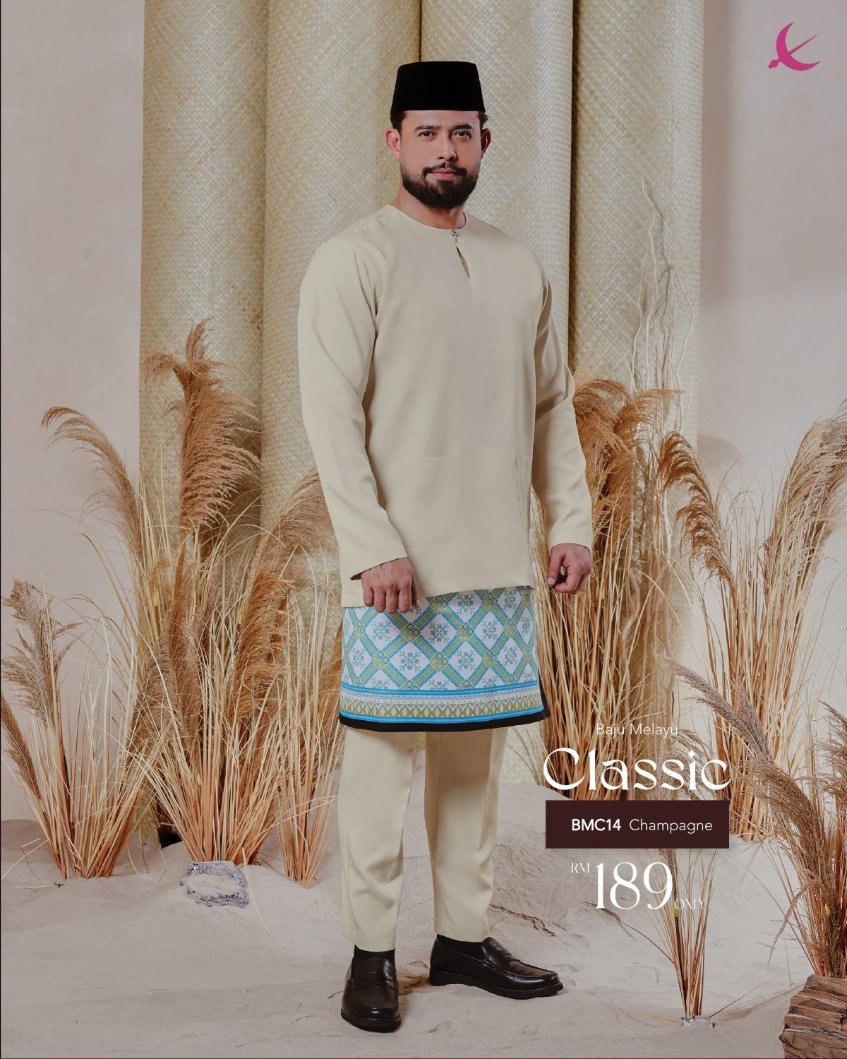 BAJU MELAYU TELUK BELANGA CLASSIC CHAMPAGNE