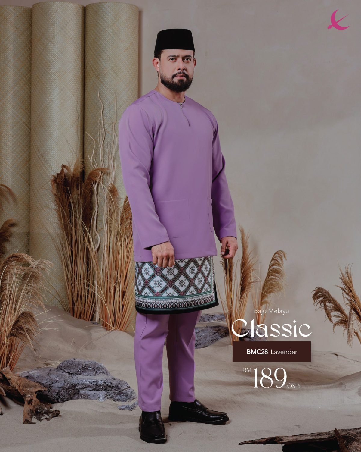 BAJU MELAYU TELUK BELANGA CLASSIC LAVENDER