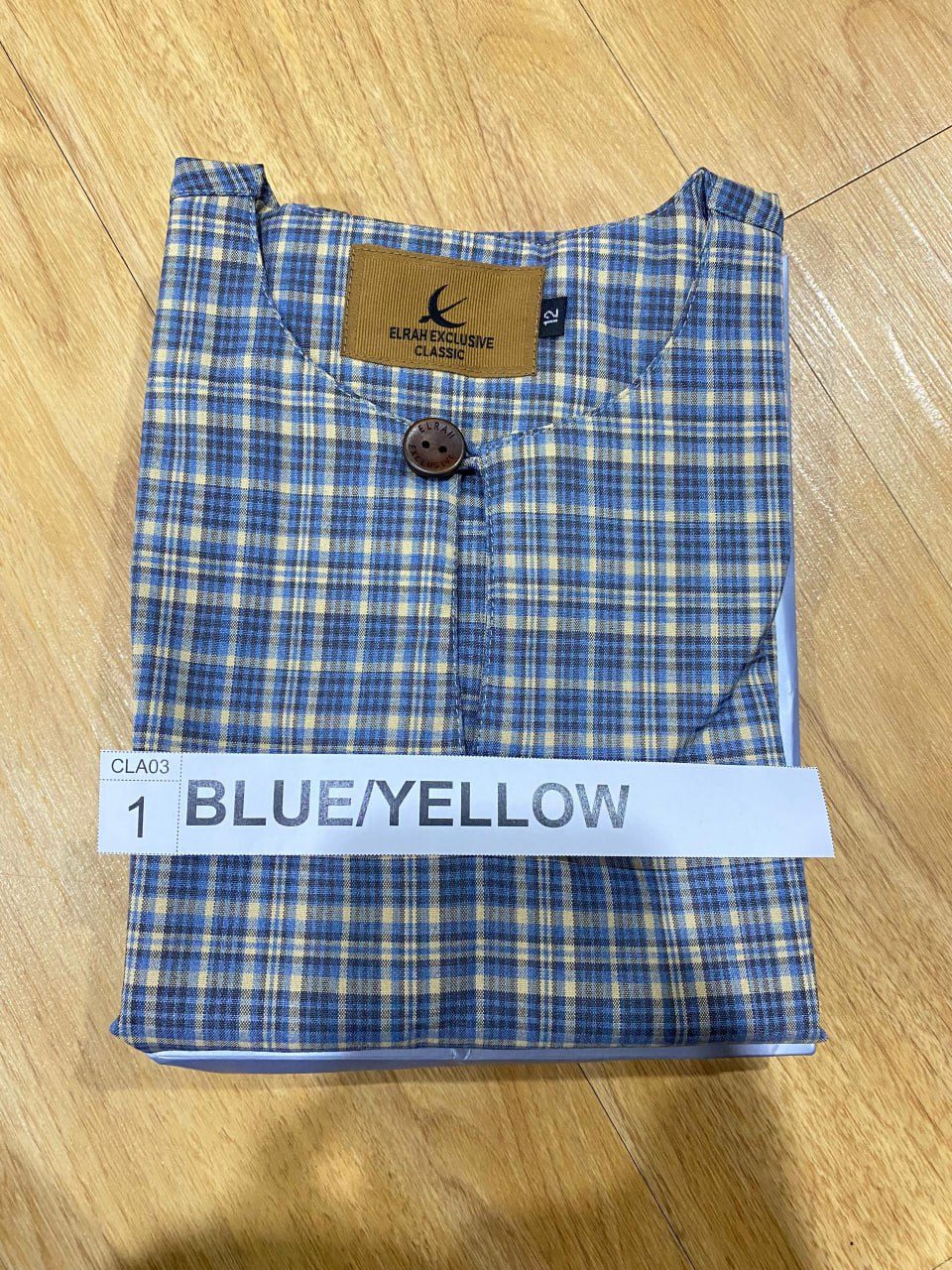 KURTA KLASIK KIDS EDRIS BLUE/YELLOW