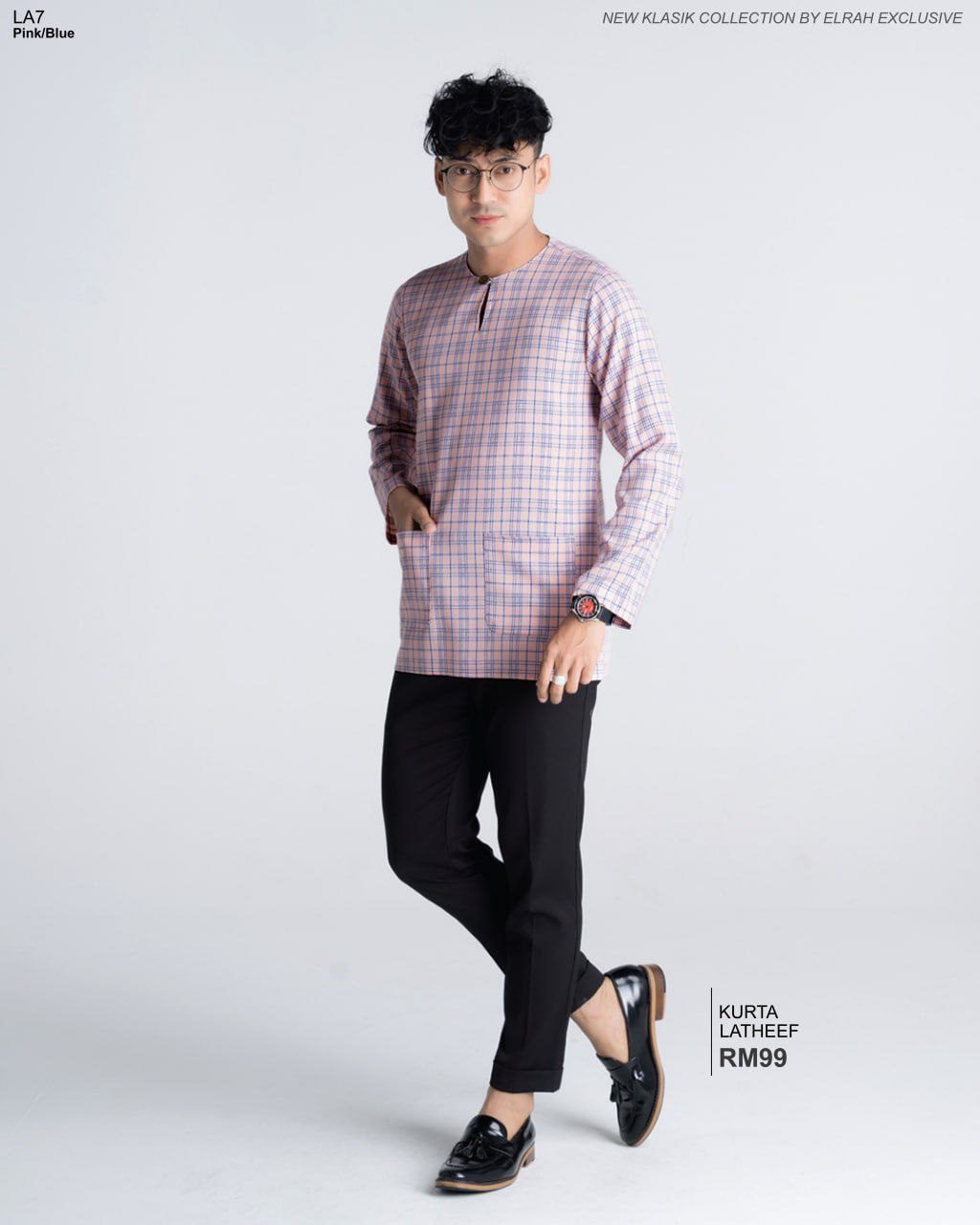 KURTA KLASIK LATHEEF PINK/BLUE