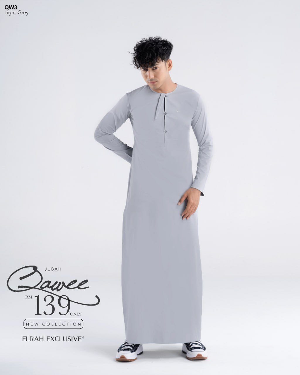 JUBAH QAWEE LIGHT GREY