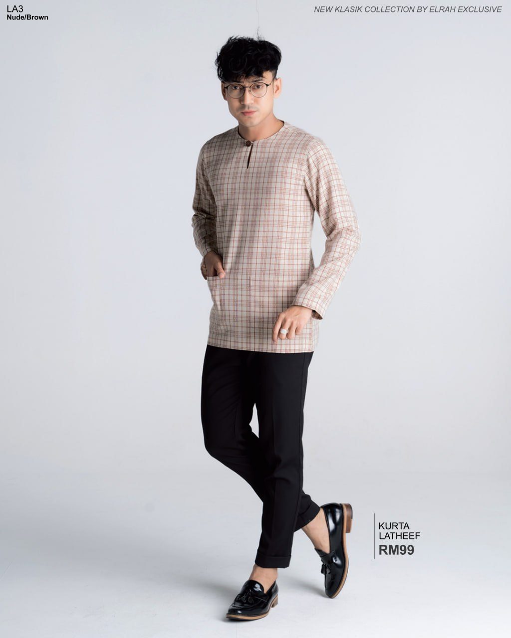 KURTA KLASIK LATHEEF NUDE/BROWN