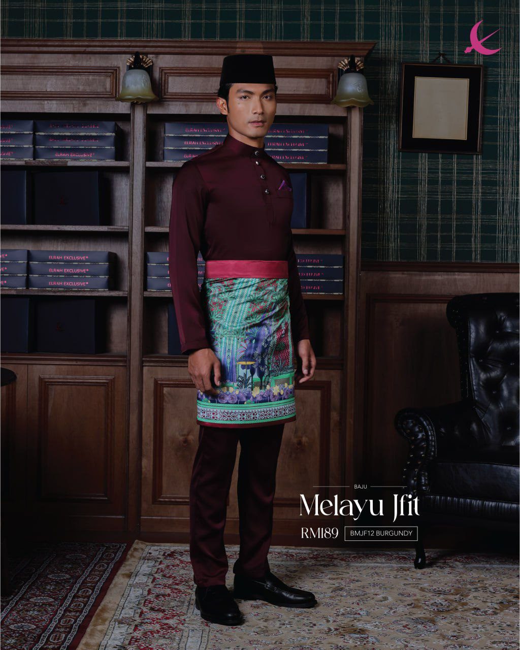 BAJU MELAYU JFIT BURGANDY