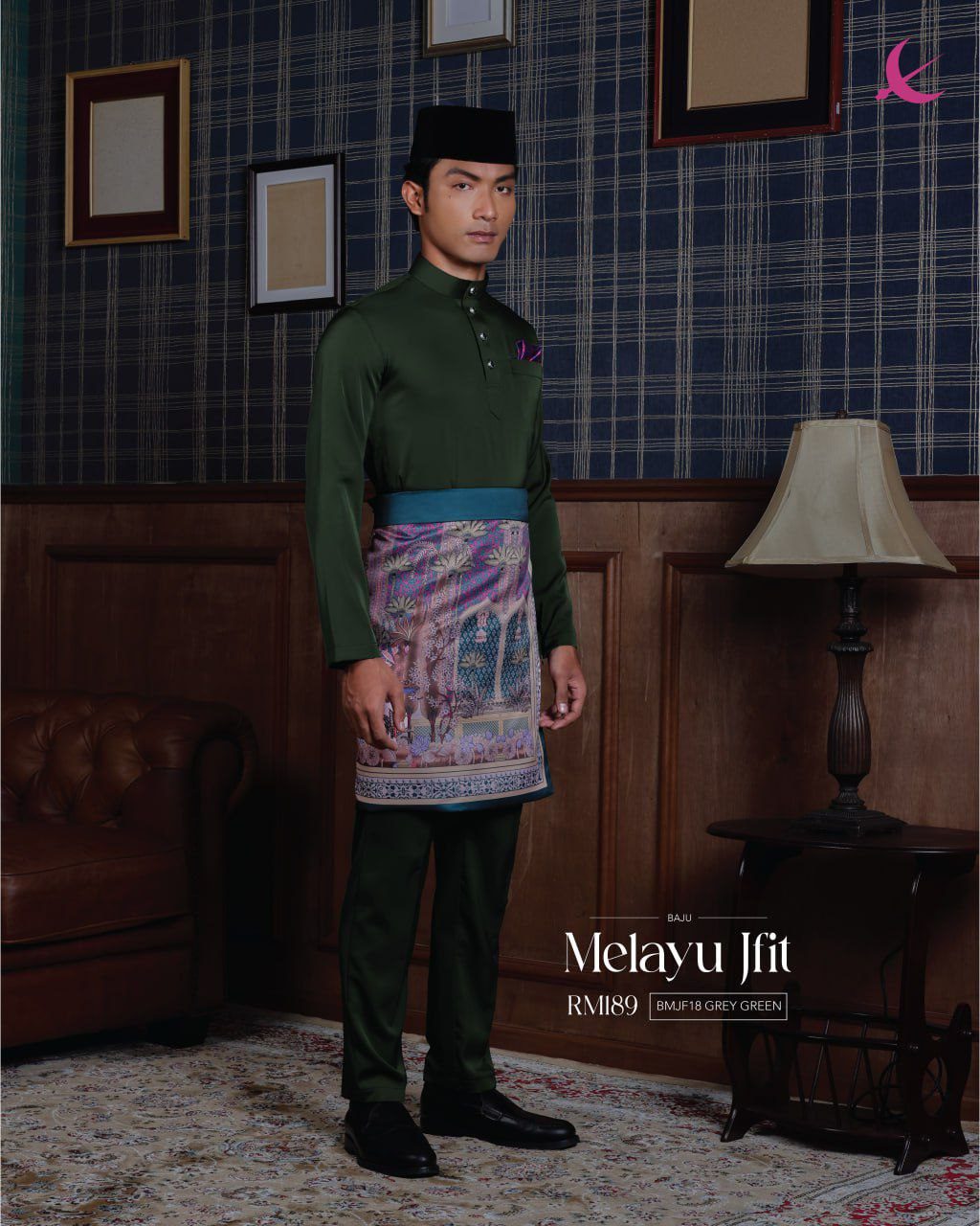 BAJU MELAYU JFIT GREY GREEN