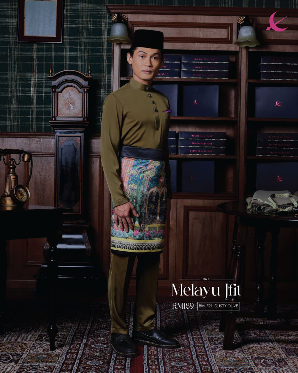BAJU MELAYU JFIT DUSTY OLIVE