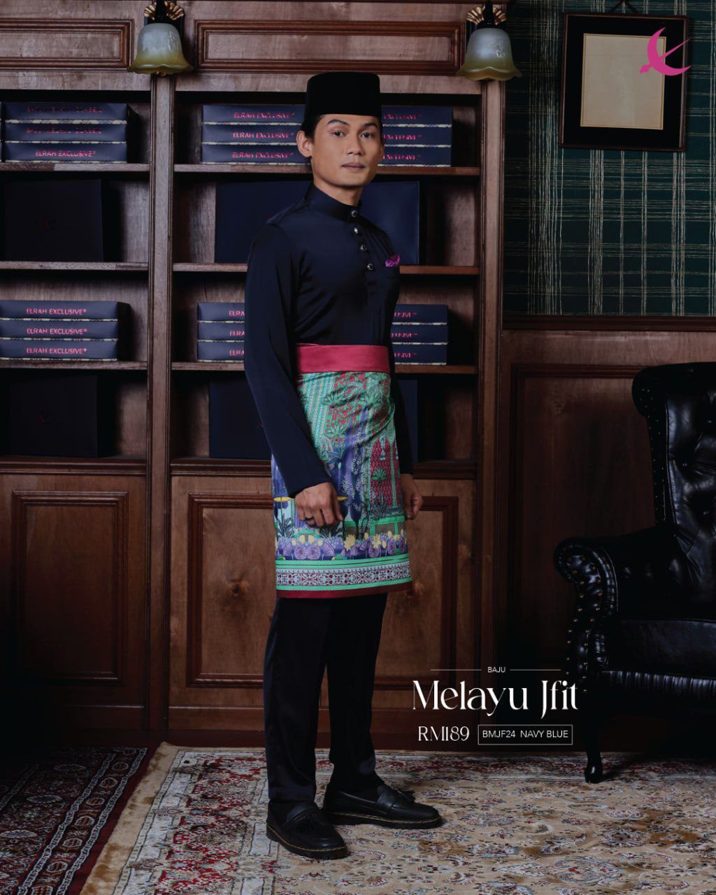 BAJU MELAYU JFIT NAVY BLUE