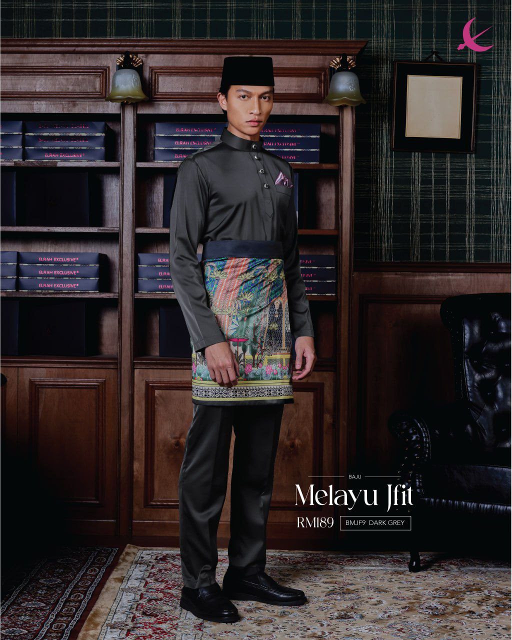 BAJU MELAYU JFIT DARK GREY