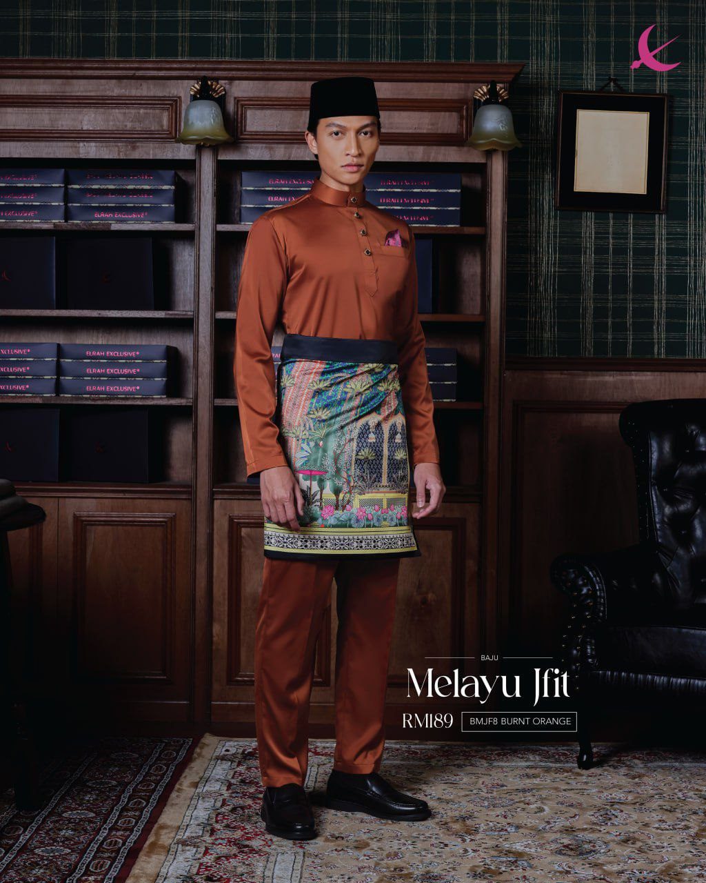 BAJU MELAYU JFIT BURNT ORANGE