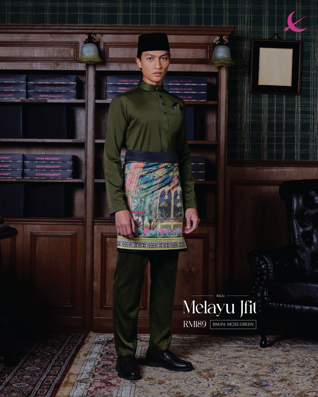 BAJU MELAYU JFIT MOSS GREEN