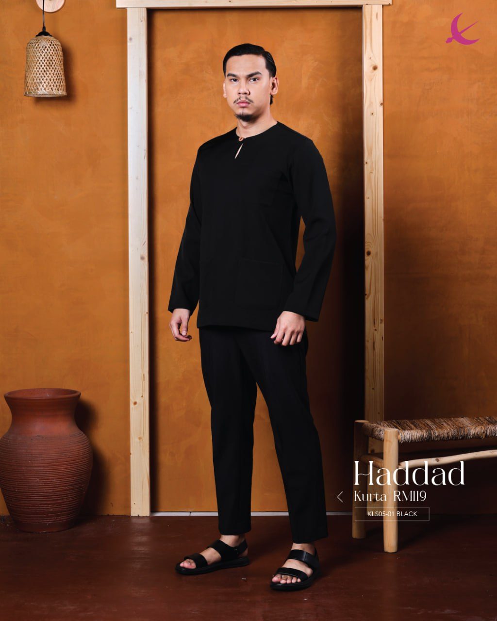 KURTA HADDAD BLACK
