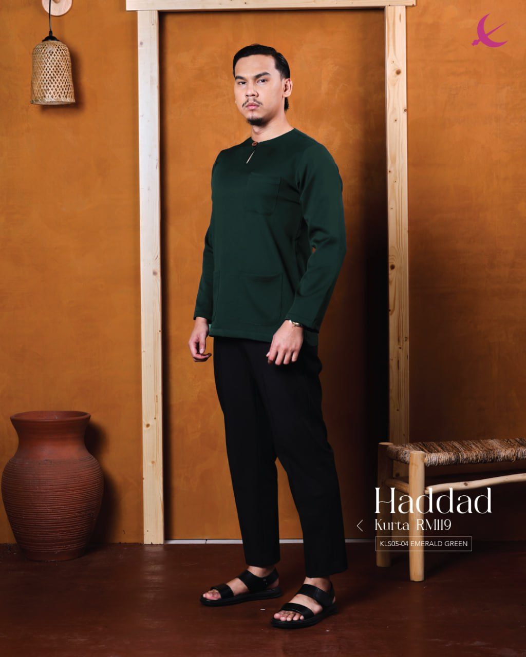 KURTA HADDAD EMERALD GREEN