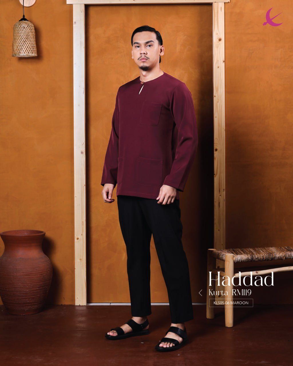 KURTA HADDAD MAROON