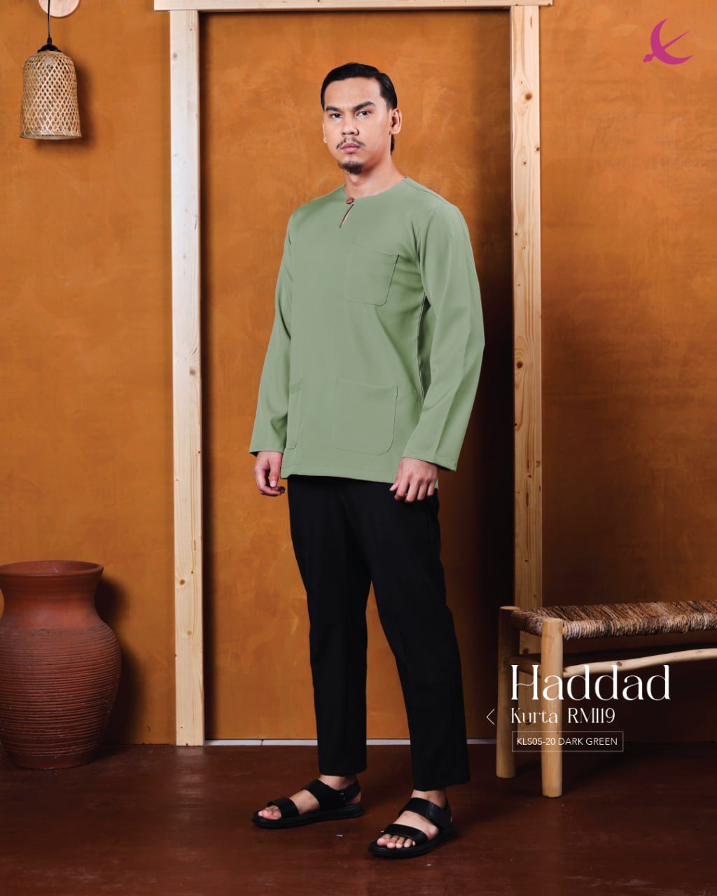 KURTA HADDAD DARK GREEN