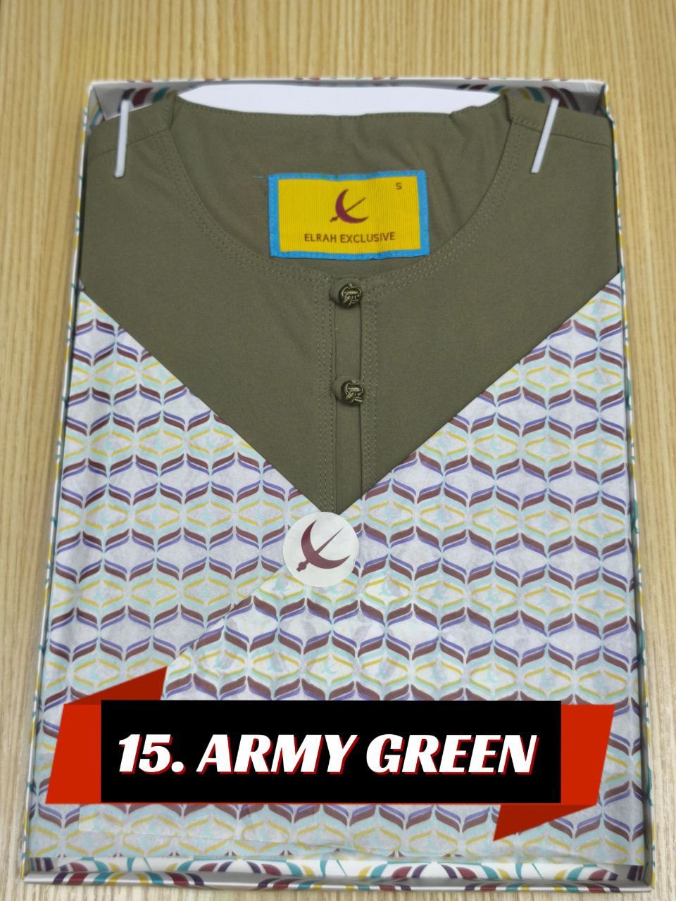 JUBAH AFNAAN ARMY GREEN