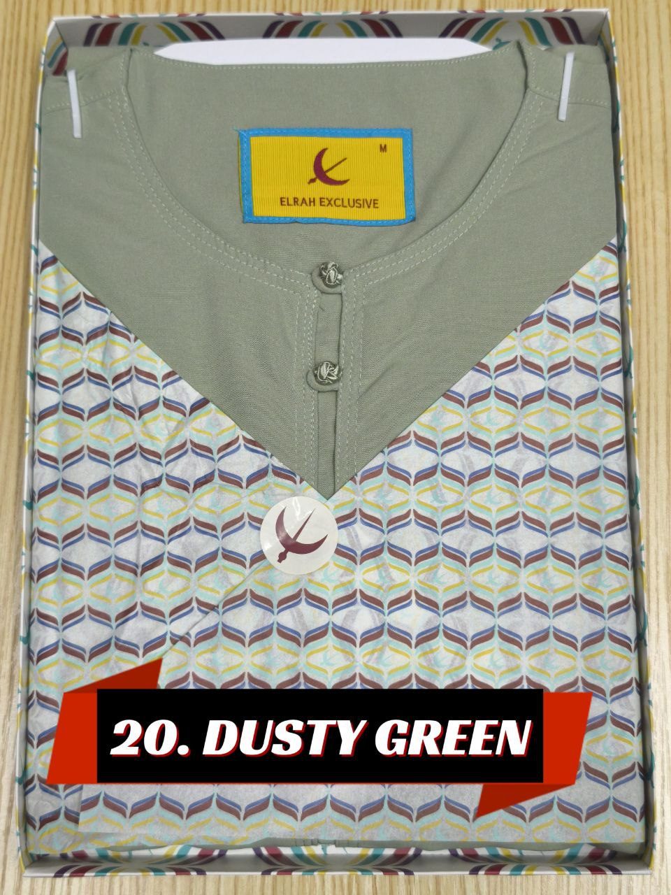 JUBAH AFNAAN DUSTY GREEN