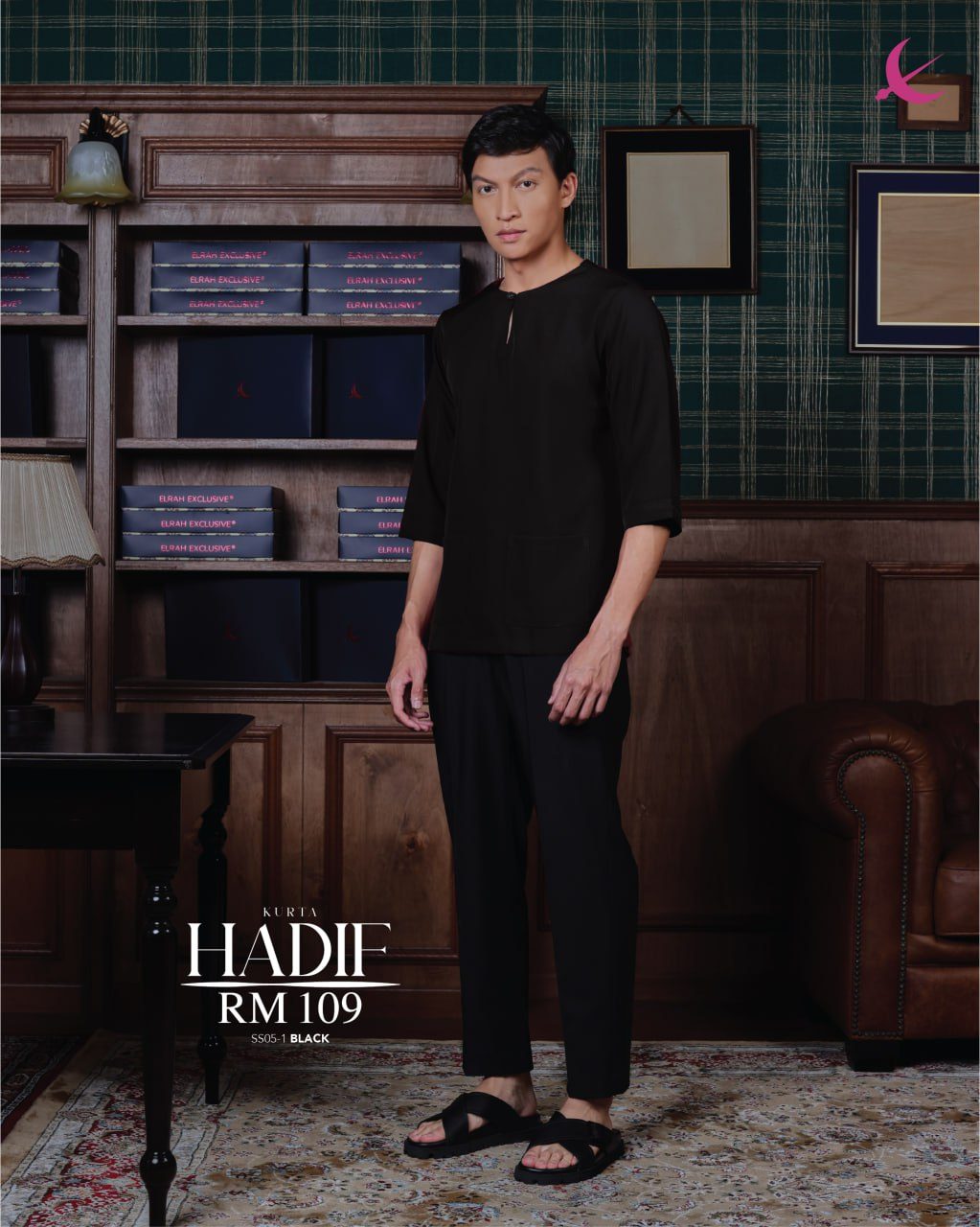 KURTA HADIF BLACK