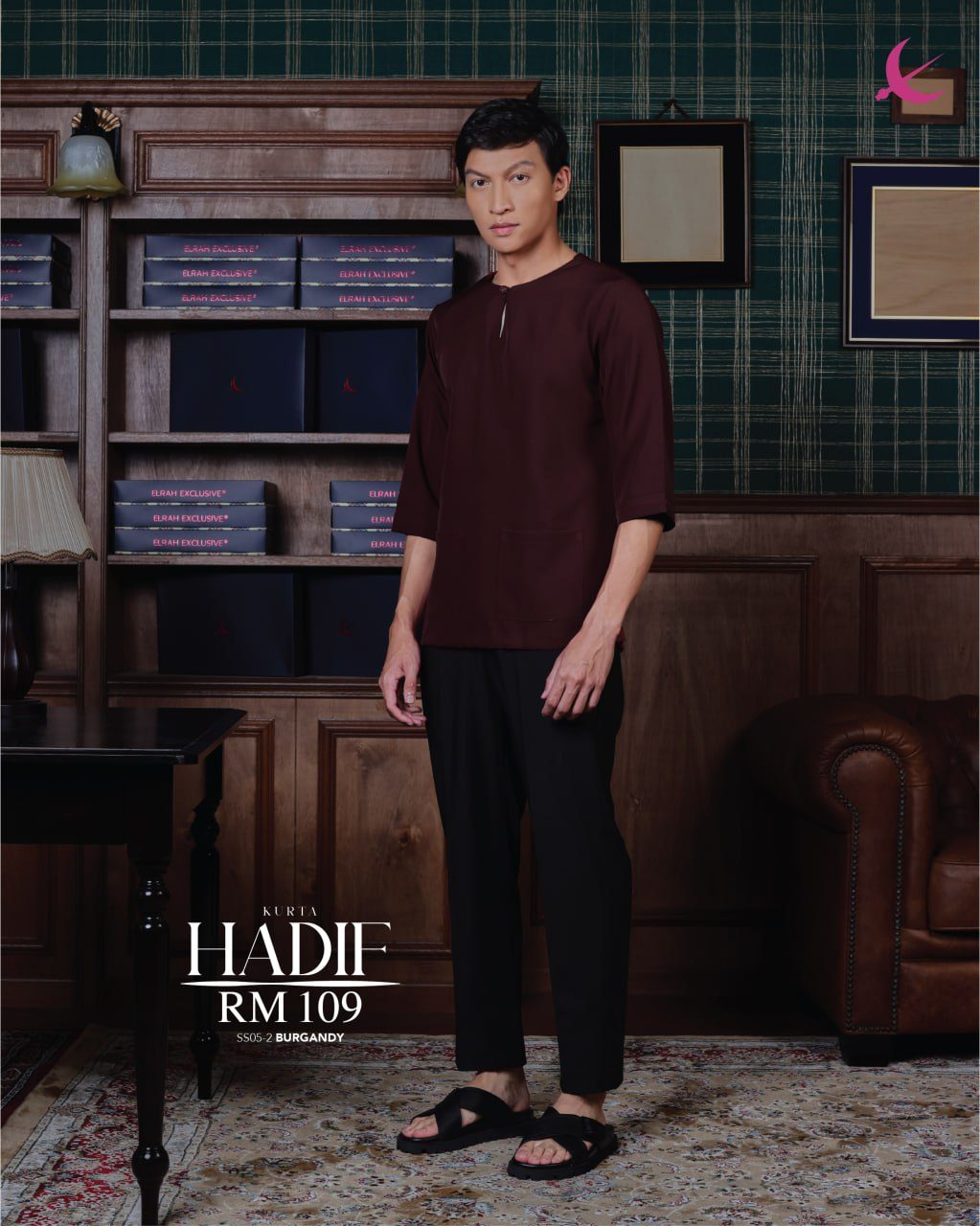 KURTA HADIF BURGANDY