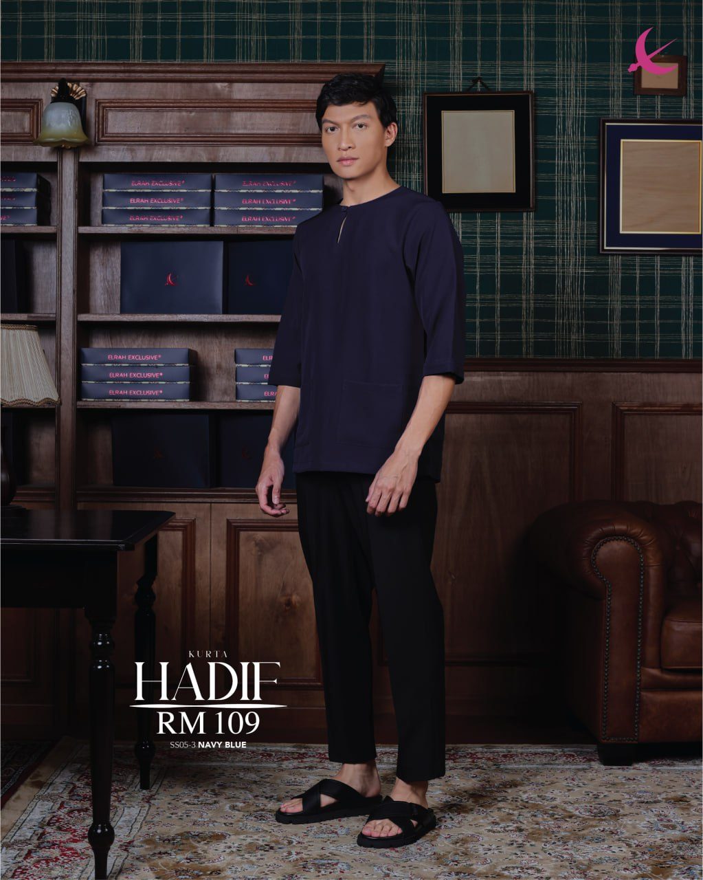 KURTA HADIF NAVY BLUE