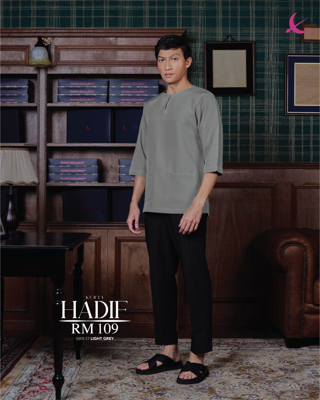 KURTA HADIF LIGHT GREY
