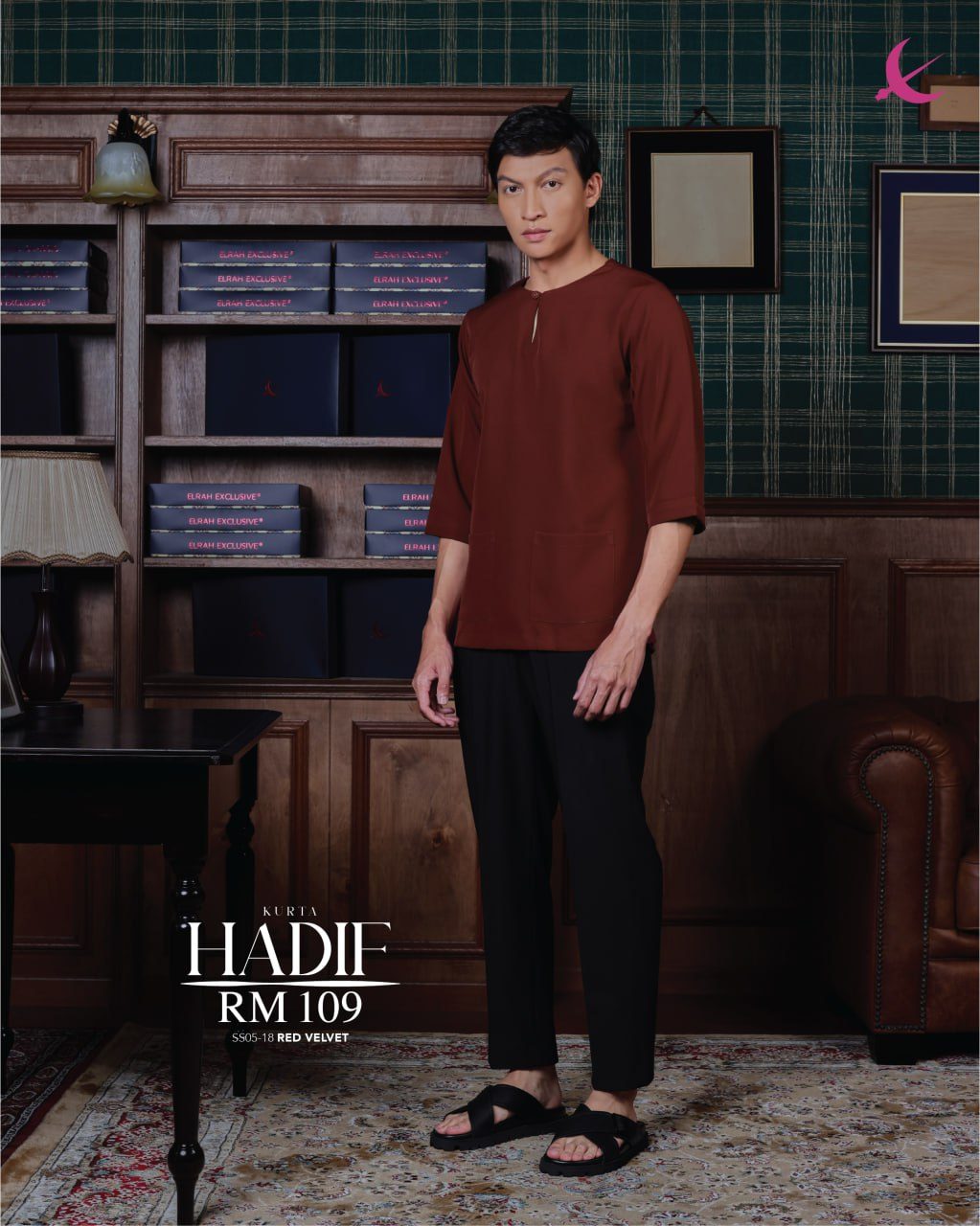 KURTA HADIF RED VELVET