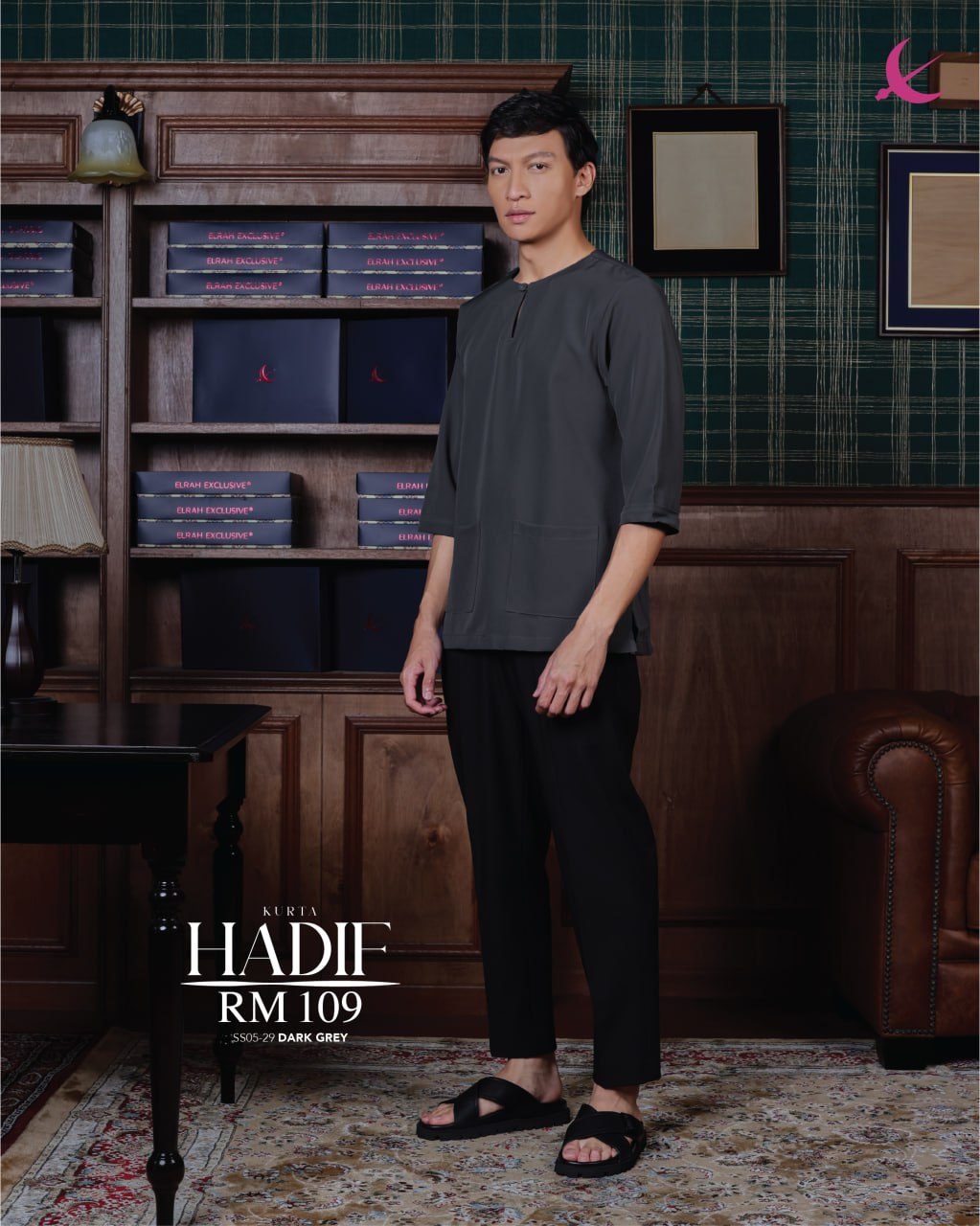 KURTA HADIF DARK GREY