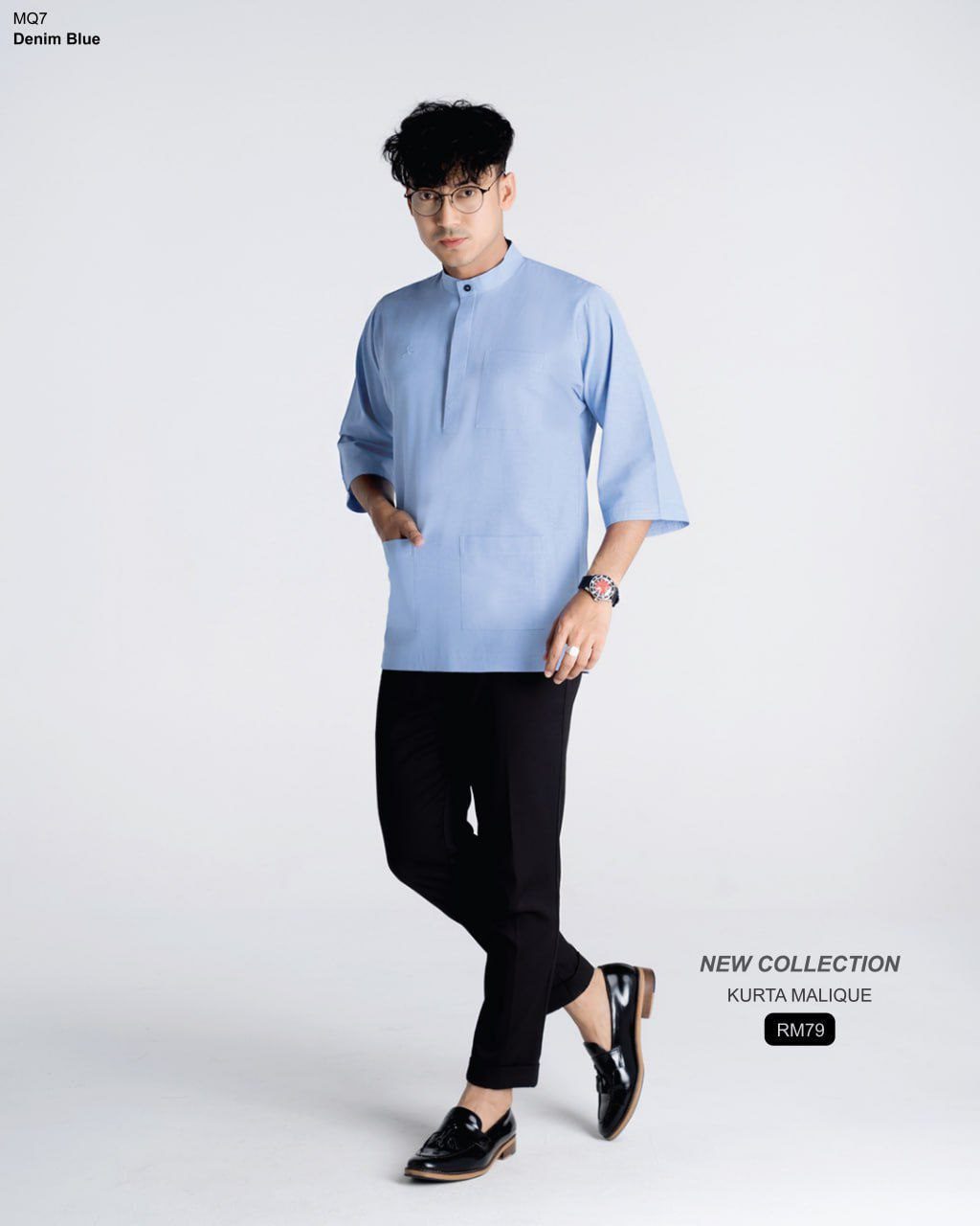 KURTA MALIQUE DENIM BLUE