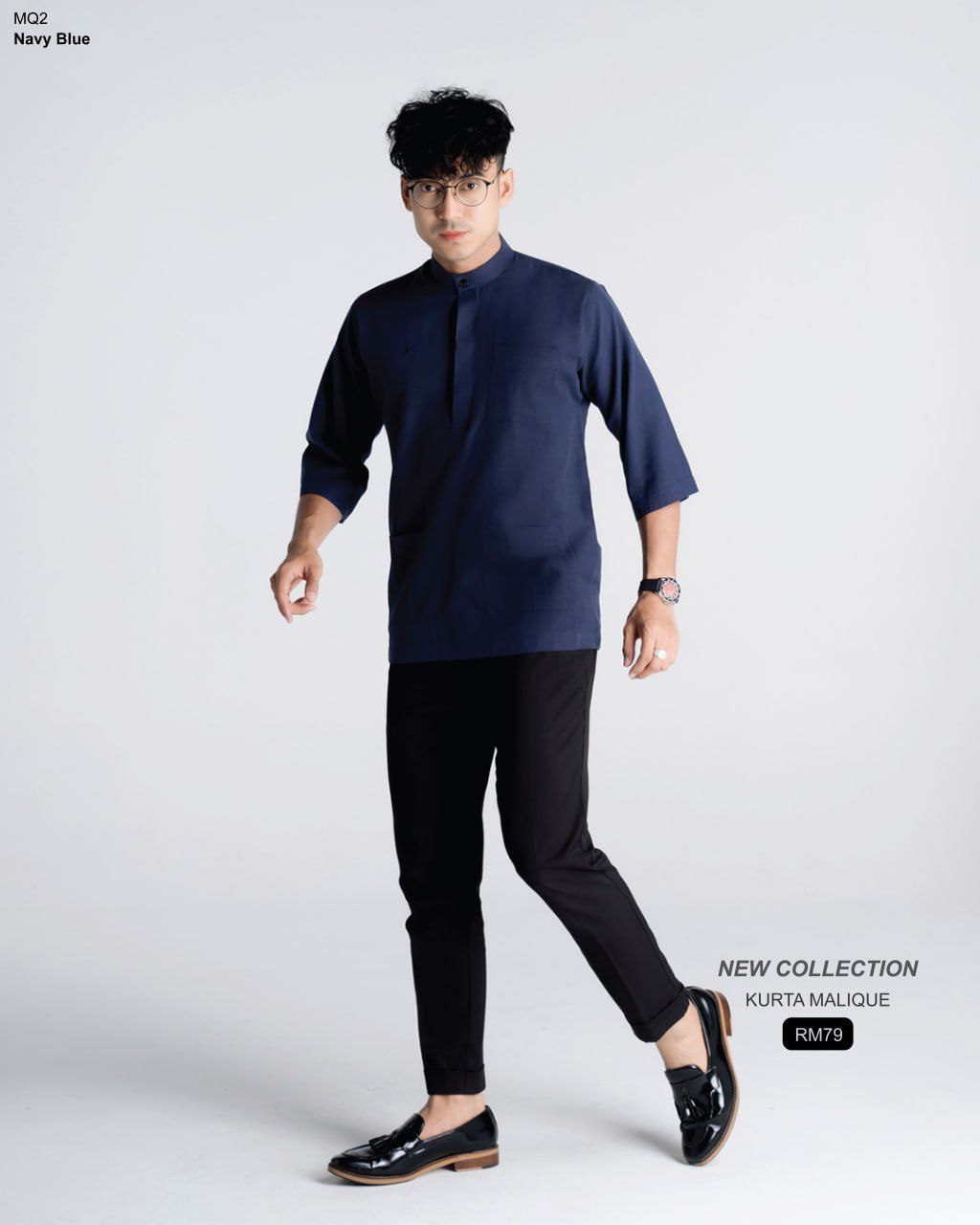 KURTA MALIQUE NAVY BLUE